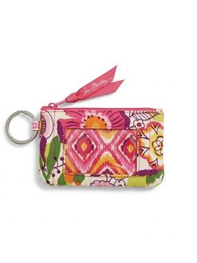 Vera Bradley Retired CLEMENTINE ZIP ID CASE School Key Ring Badge Card Holder